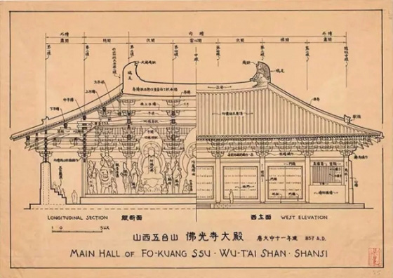 梁思成图像中国建筑史手绘图